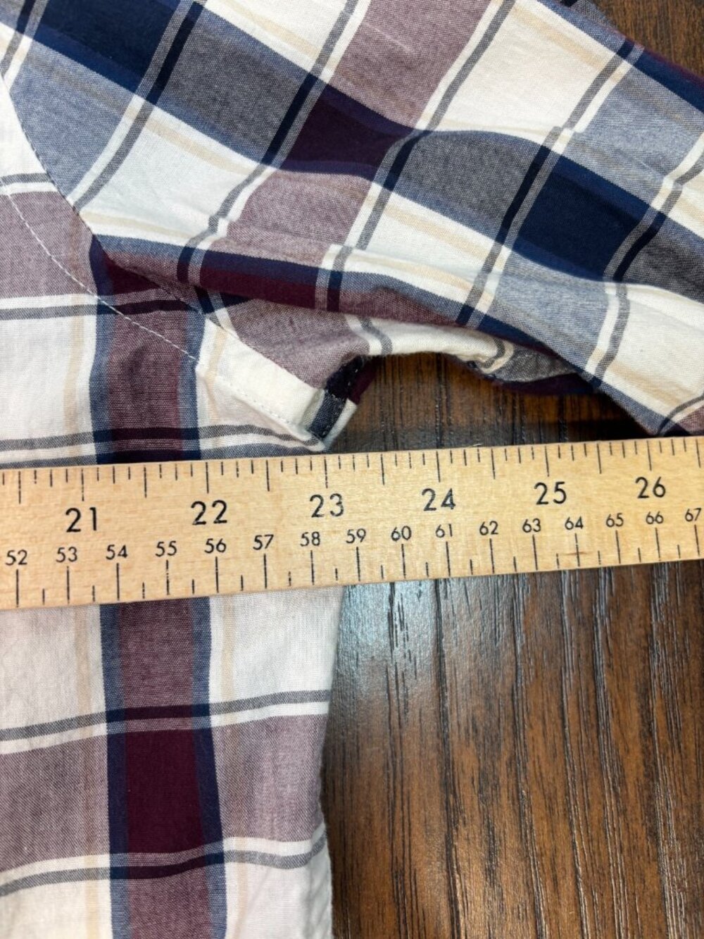American Eagle Shirt Large Purple Blue Plaid Classic Fit Button-Down Cotton - Picture 8 of 11